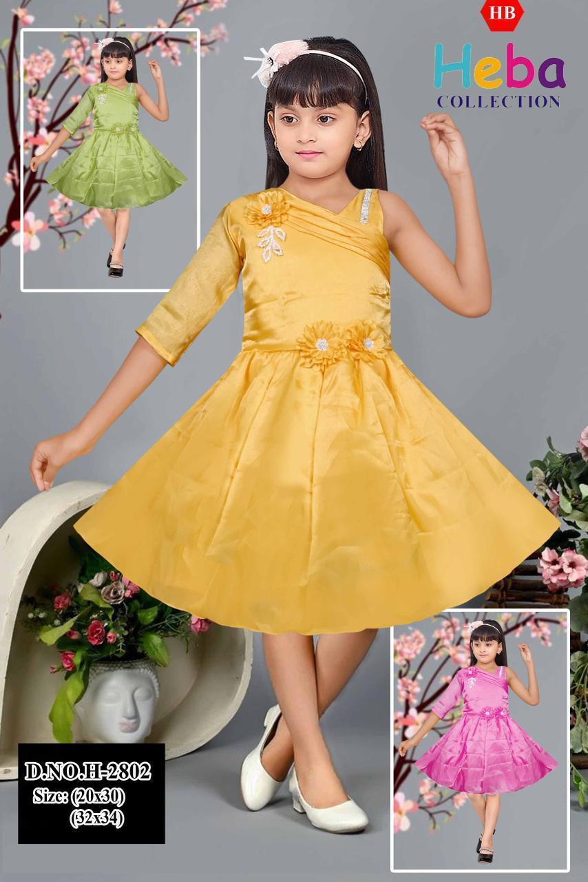 Girls One-Shoulder Party Wear Dress with Floral Detailing SET OF 6 PIECES
